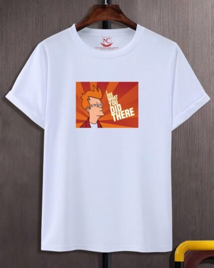 Philip J. Fry Graphic Printed White T-Shirt-303