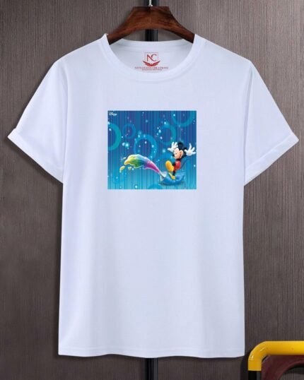 Mickey Mouse Graphic Printed White T-Shirt-307