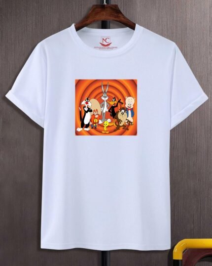 Looney Tunes Classic Characters Graphic Printed White Tee-312