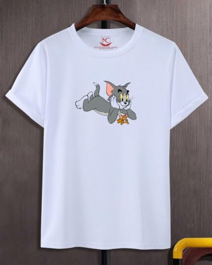 Tom and Jerry Graphic Printed White T-Shirt-327
