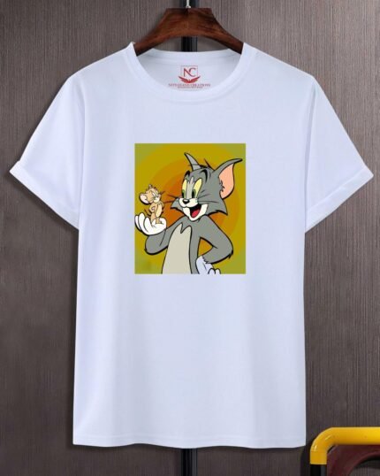 Tom and Jerry Graphic Printed White T-Shirt-328