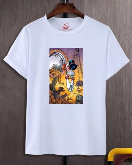 Donald Duck Graphic Printed White T-Shirt-335