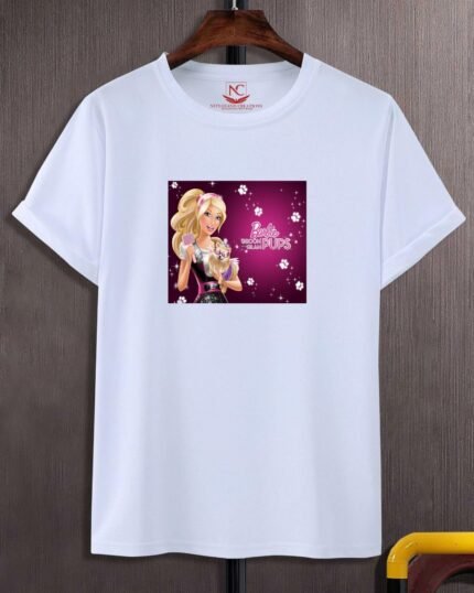 Barbie Graphic Printed White T-Shirt-342