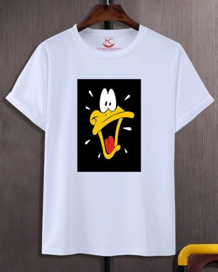 Daffy Duck Graphic Printed White T-Shirt-345