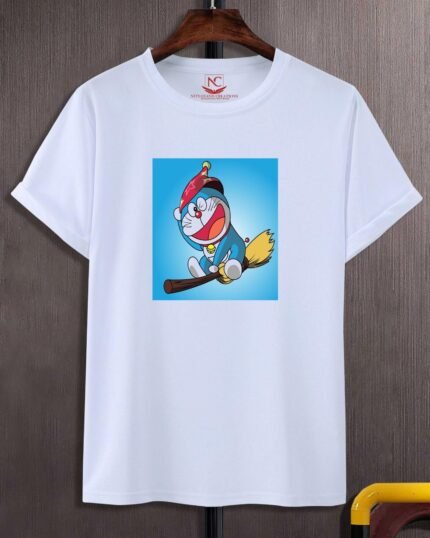 Doraemon Graphic Printed White T-Shirt-357