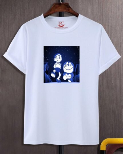 Nobita's Best Friend Doraemon White Graphic Shirt-360