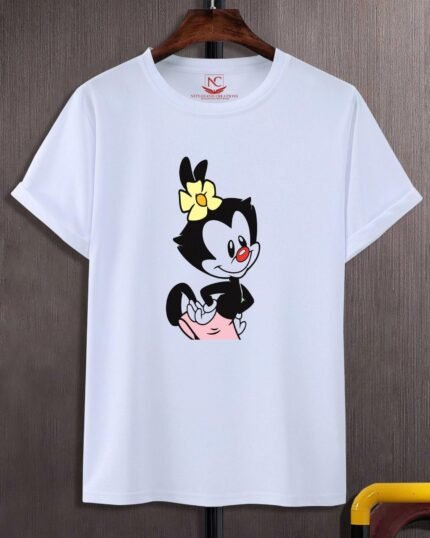 Wakko's Wild Ride Classic Cartoon Graphic Printed White T-Shirt-362