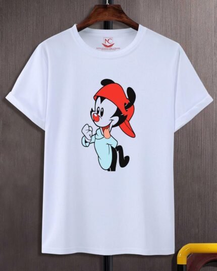 Wakko's Wild Ride Classic Cartoon Graphic Printed White T Shirt-364