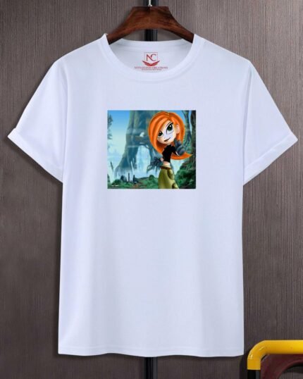 Kim Possible Bold Graphic Printed White Tee-384
