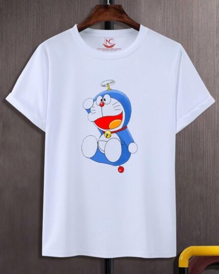 Doraemon Graphic Printed White T-Shirt-402