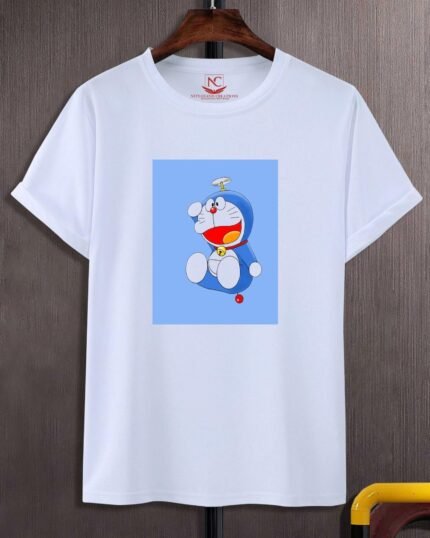 Doraemon Graphic Printed White T-Shirt-403