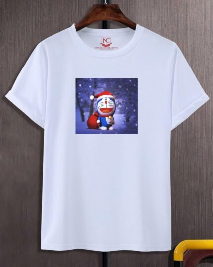 Doraemon Graphic Printed White T-Shirt-404
