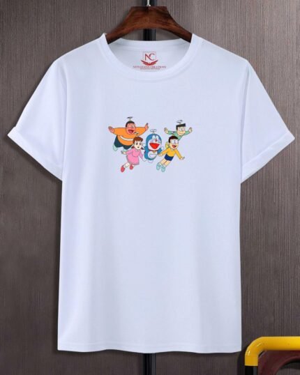 Doraemon Graphic Printed White T-Shirt-405