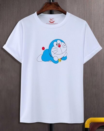 Doraemon Graphic Printed White T-Shirt-407
