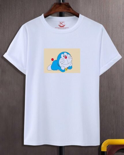 Doraemon Graphic Printed White T-Shirt-408