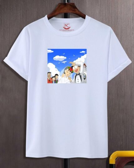 Doraemon Graphic Printed White T-Shirt-409