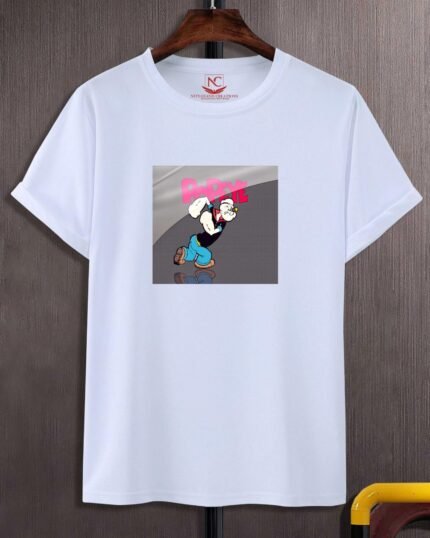 Popeye Graphic Printed White T-shirt-411