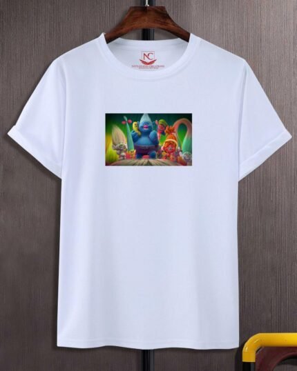 Trolls World Tour Graphic Printed White T-Shirt-413