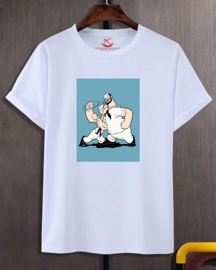 Bluto Graphic Printed White T-shirt-441