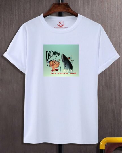 Popeye Graphic Printed White T-shirt-442