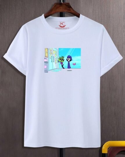 Beast Boy Graphic Print White T-Shirt-458