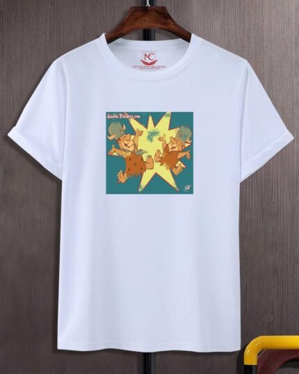 Fred Flintstone Graphic Print White T-shirt-471