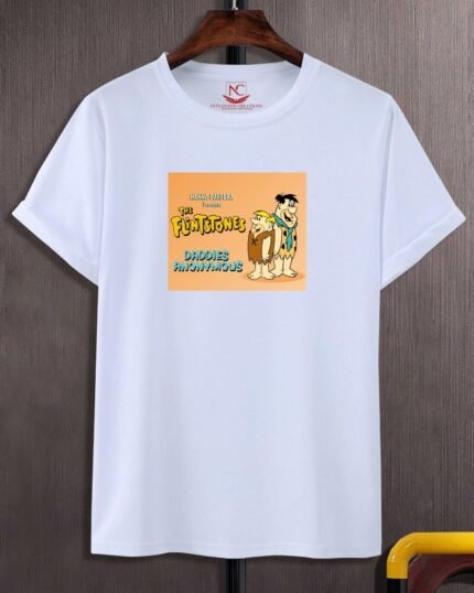 Fred Flintstone Graphic Print White T-shirt-472