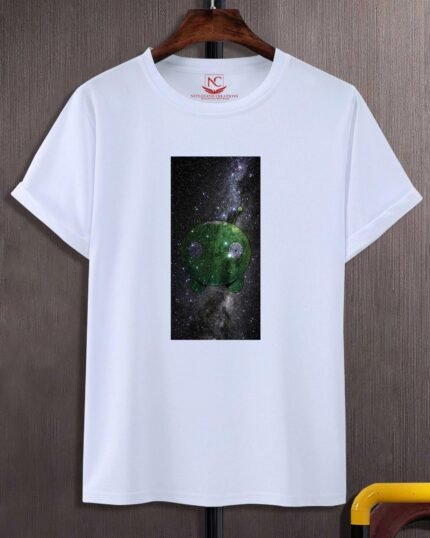 Galactic Adventure Space Graphic Printed White T-Shirt-481