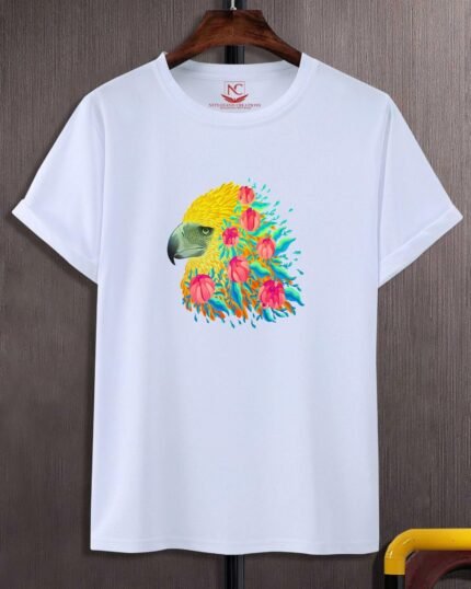 Parrot Graphic Printed White T-Shirt-501