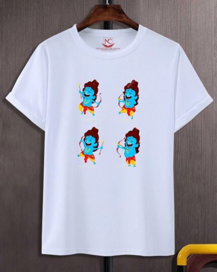 Krishna Graphic Printed White T-Shirt-533