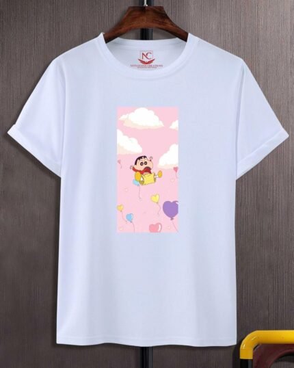 Shin-chan Graphic Printed White T-Shirt-558