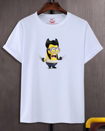 Minions Graphic Printed White T-Shirt-569