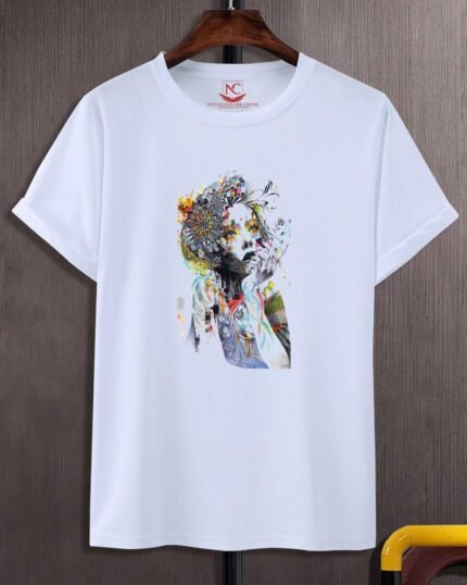 Beautiful Painting Graphic Printed White T-Shirt-594