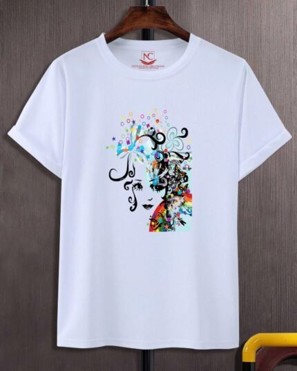 Beautiful Painting Graphic Printed White T-Shirt-595