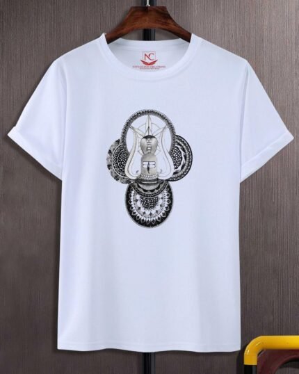 Lord Shiva Graphic Printed White T-Shirt-601