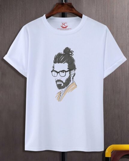 Men's Graphic Printed White T-Shirt-608