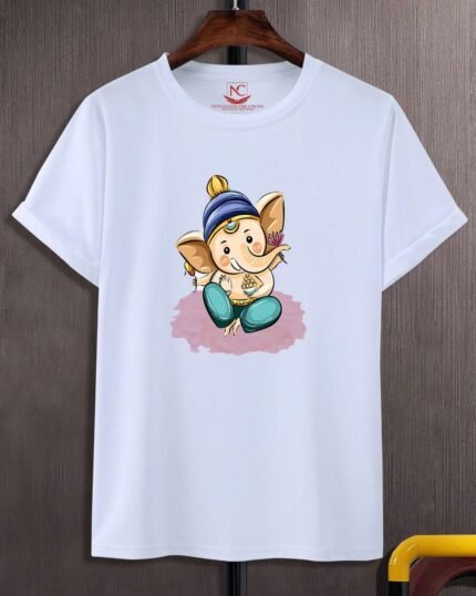 Ganesh Graphic Printed White T-Shirt-617