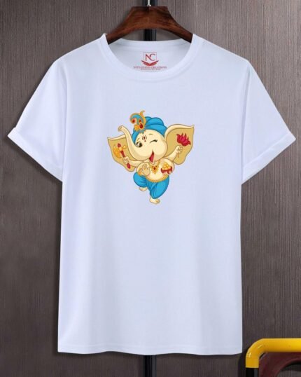 Ganesh Graphic Printed White T-Shirt-618