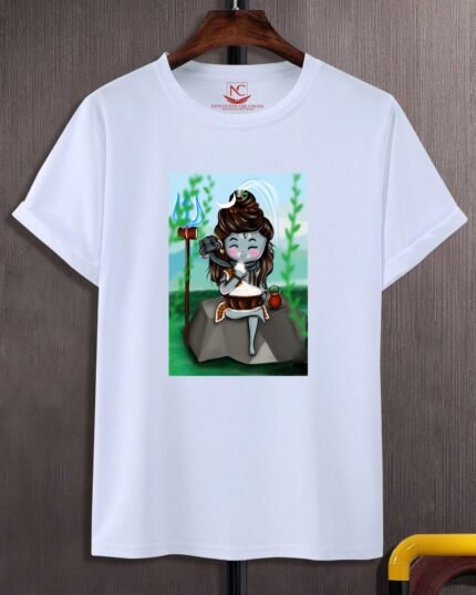 Divine Shiv Ji Graphic Printed White T-Shirt-621