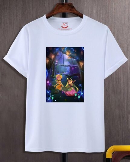 Radha Krishna Graphic Printed White T-Shirt-626