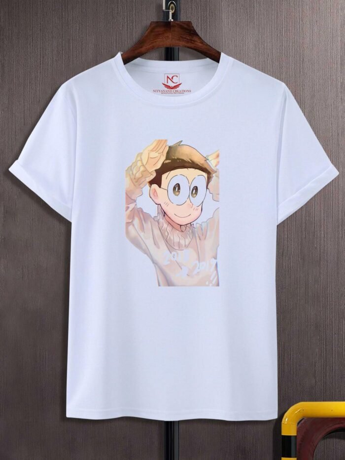 Nobita Dreamer Graphic Printed White T-Shirt-651