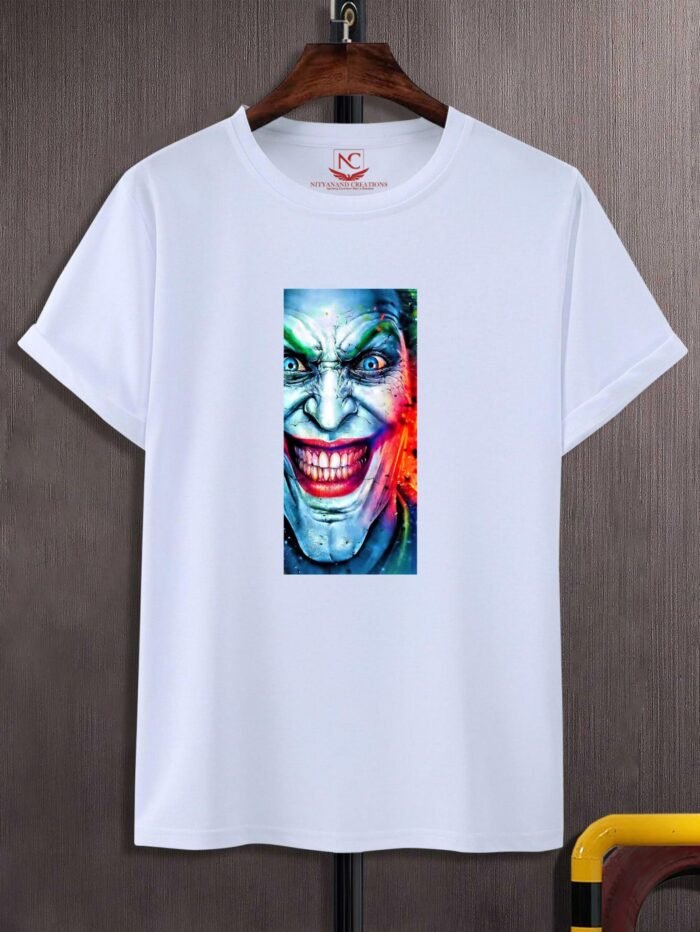Joker Graphic Printed White Tee: Bold Style and Exceptional Comfort-1100009 - Image 2