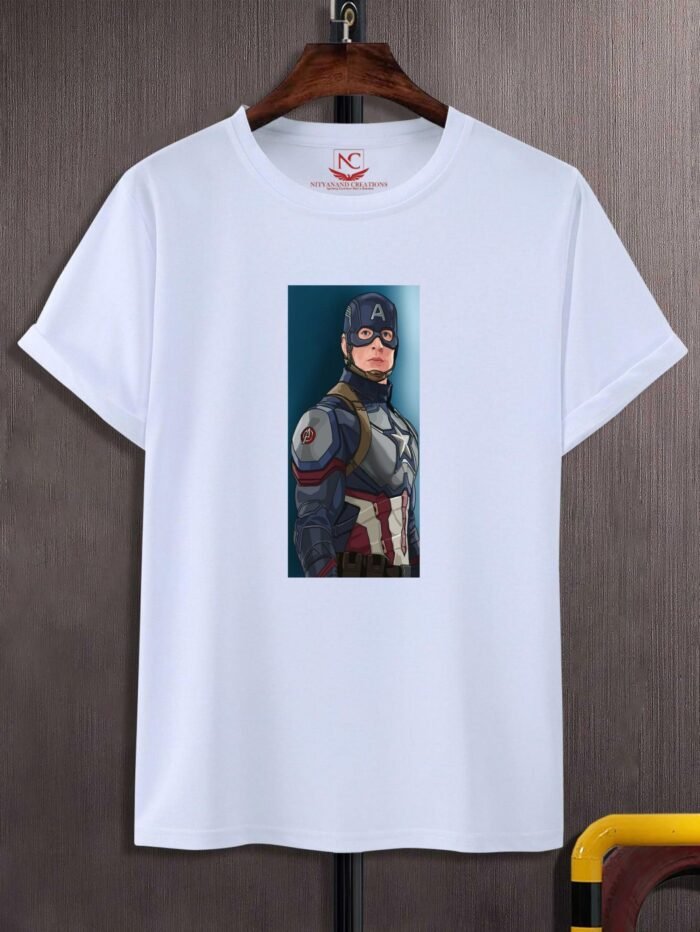 Captain America Graphic Printed Polyester T-Shirt