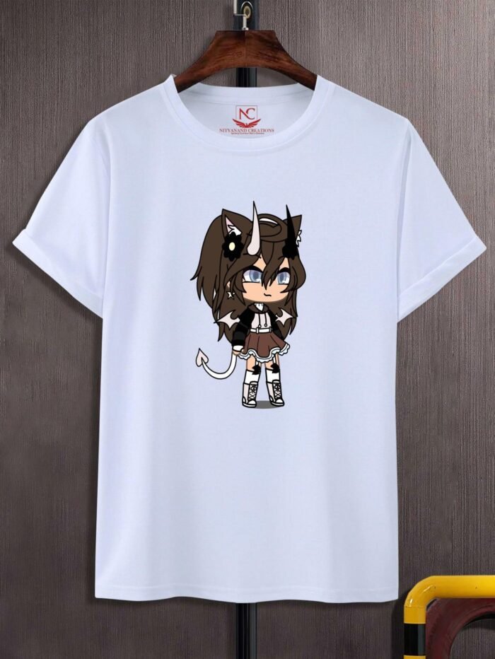 Gacha Life Graphic Printed Polyester T-Shirt - Embrace Your Favorite Characters in Style-110115