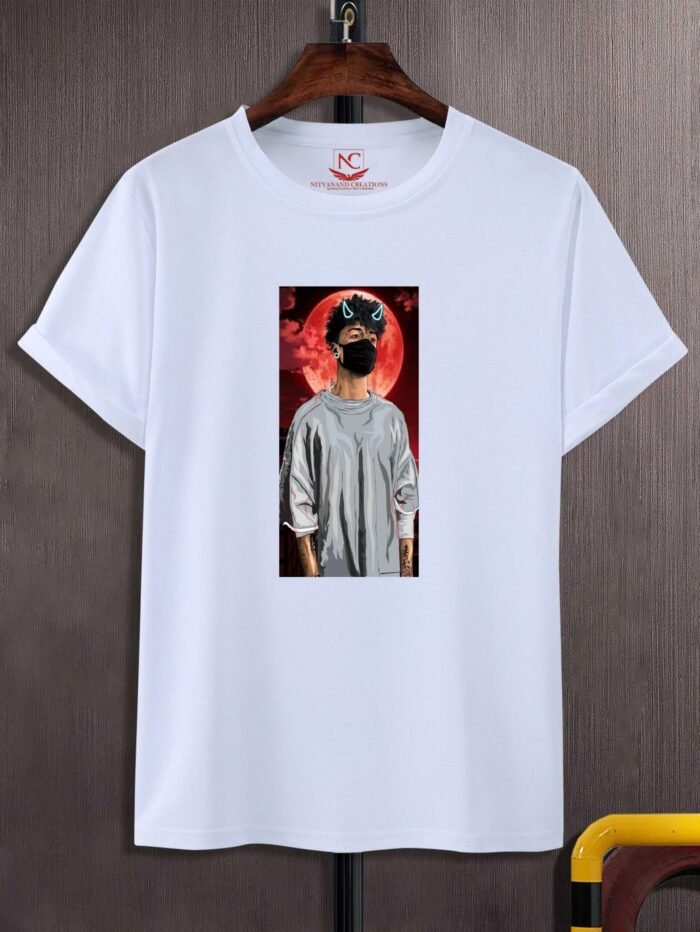 Devil Boy Round Neck Printed T-Shirt - Polyester