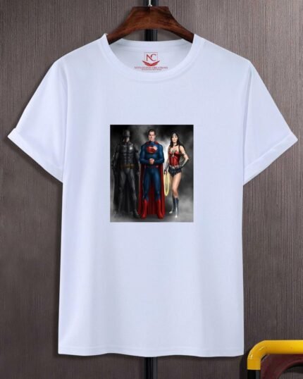 Justice League Graphic Printed White T-Shirt Unite for Justice in Style