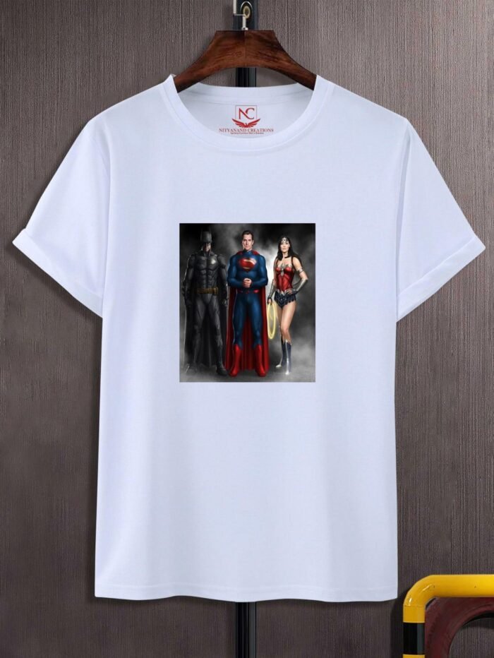Justice League Graphic Printed White T-Shirt Unite for Justice in Style