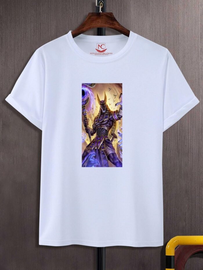 Anubis Graphic Printed White T-shirt