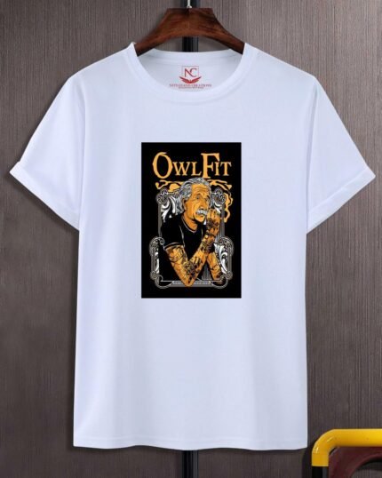 Albert Einstein Round Neck Graphic Printed White T-Shirt - Celebrate Genius with Style