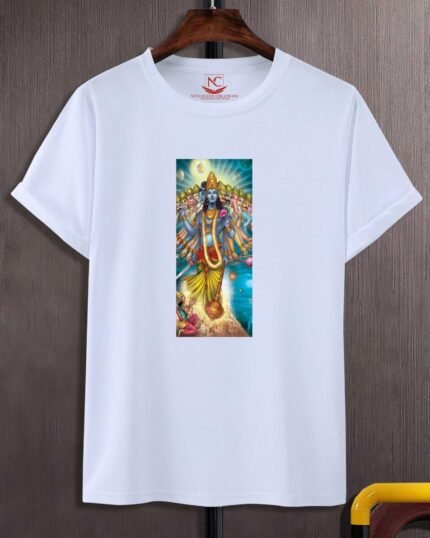 Lord Vishnu Round Neck T-Shirt - Divine Elegance and Spiritual Reverence